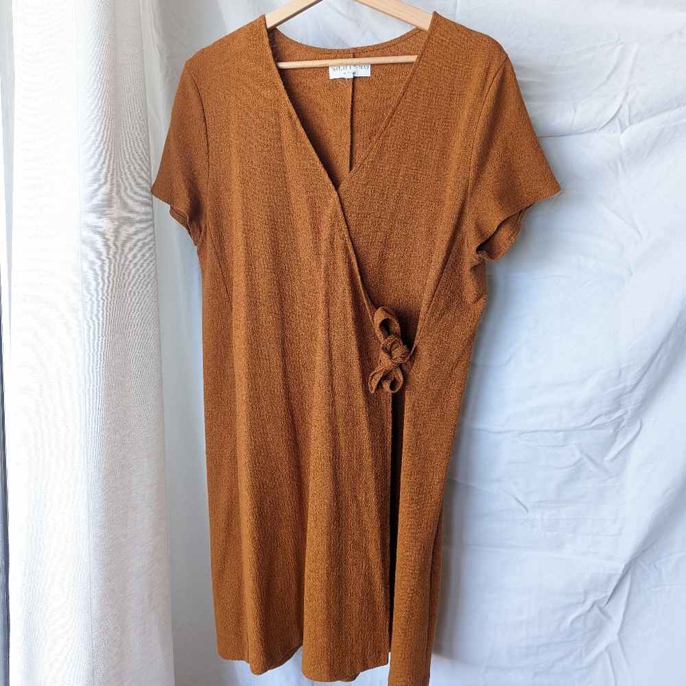Madewell Texture & Thread Short-Sleeve Side-Tie Dress great condition size XL